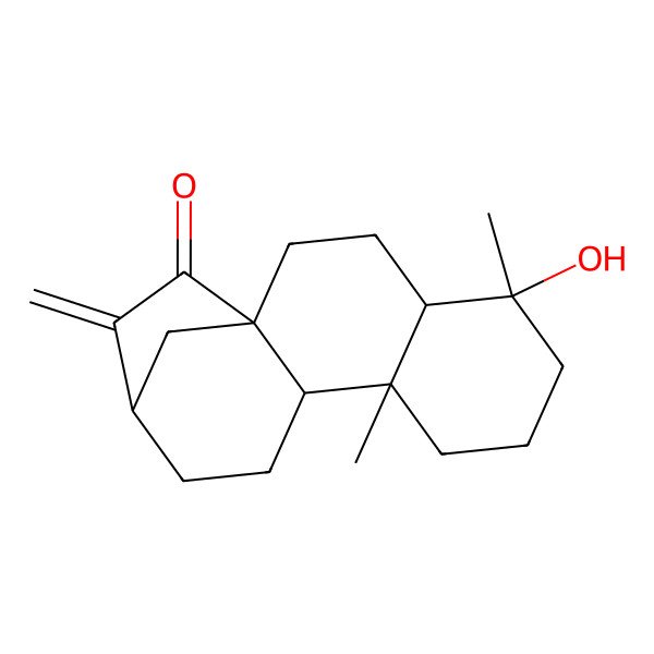 2D Structure of 5-Hydroxy-5,9-dimethyl-14-methylidenetetracyclo[11.2.1.01,10.04,9]hexadecan-15-one