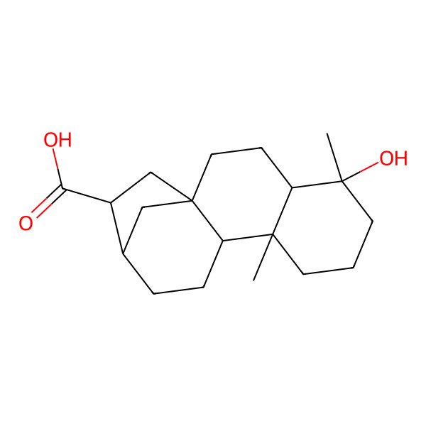 2D Structure of 5-Hydroxy-5,9-dimethyltetracyclo[11.2.1.01,10.04,9]hexadecane-14-carboxylic acid