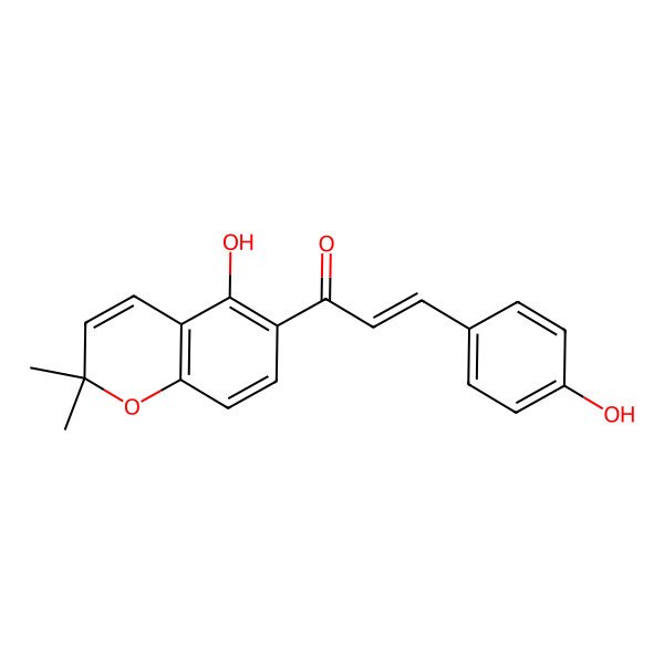 2D Structure of 5-Hydroxy-6-(4-hydroxycinnamoyl)-2,2-dimethylchromene