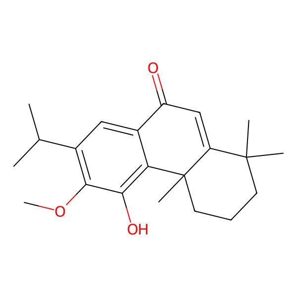 2D Structure of 5-hydroxy-6-methoxy-1,1,4a-trimethyl-7-propan-2-yl-3,4-dihydro-2H-phenanthren-9-one