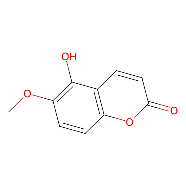 2D Structure of 5-Hydroxy-6-methoxychromen-2-one
