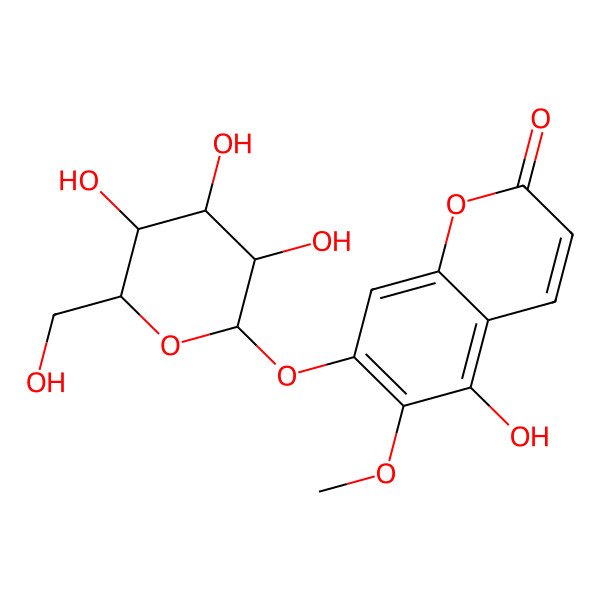2D Structure of 5-Hydroxy-6-methoxycoumarin 7-glucoside