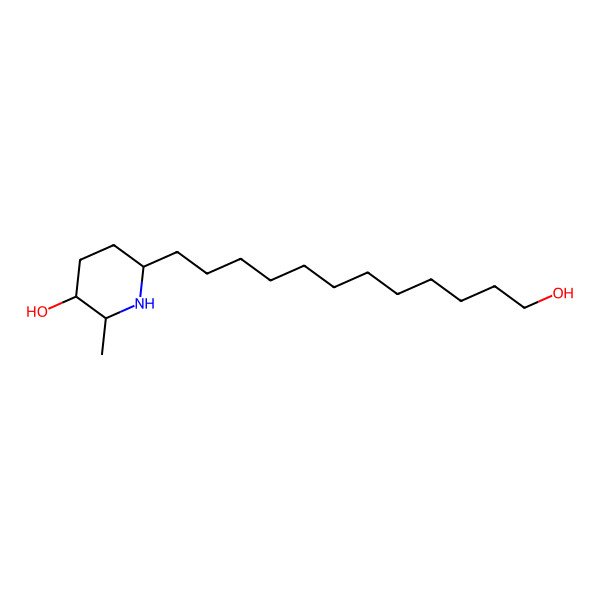 2D Structure of 5-Hydroxy-6-methyl-2-piperidinedodecanol