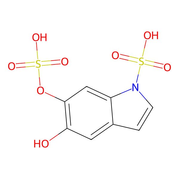 2D Structure of 5-Hydroxy-6-sulfooxy-indole-1-sulfonic acid