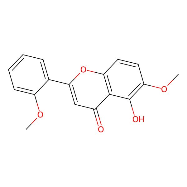 2D Structure of 5-Hydroxy-6,2'-dimethoxyflavone