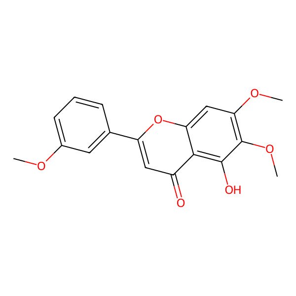2D Structure of 5-Hydroxy-6,7-dimethoxy-2-(3-methoxyphenyl)chromen-4-one