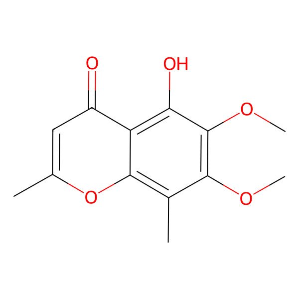 2D Structure of 5-Hydroxy-6,7-dimethoxy-2,8-dimethylchromen-4-one