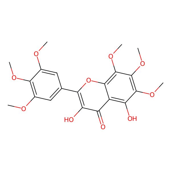 2D Structure of 5-Hydroxy-6,7,8,3',4',5'-hexamethoxyflavon-3-ol