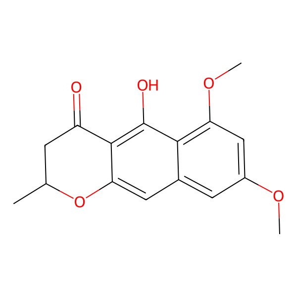 2D Structure of 5-Hydroxy-6,8-dimethoxy-2-methyl-2,3-dihydrobenzo[g]chromen-4-one