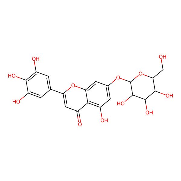 2D Structure of 5-Hydroxy-7-[3,4,5-trihydroxy-6-(hydroxymethyl)oxan-2-yl]oxy-2-(3,4,5-trihydroxyphenyl)chromen-4-one