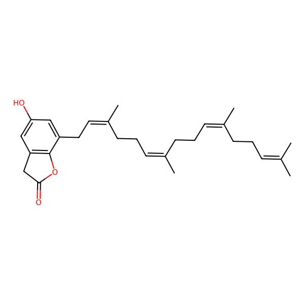 2D Structure of 5-hydroxy-7-(3,7,11,15-tetramethylhexadeca-2,6,10,14-tetraenyl)-3H-1-benzofuran-2-one