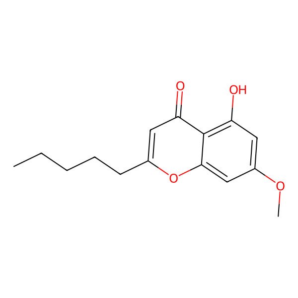 2D Structure of 5-Hydroxy-7-methoxy-2-pentylchromone