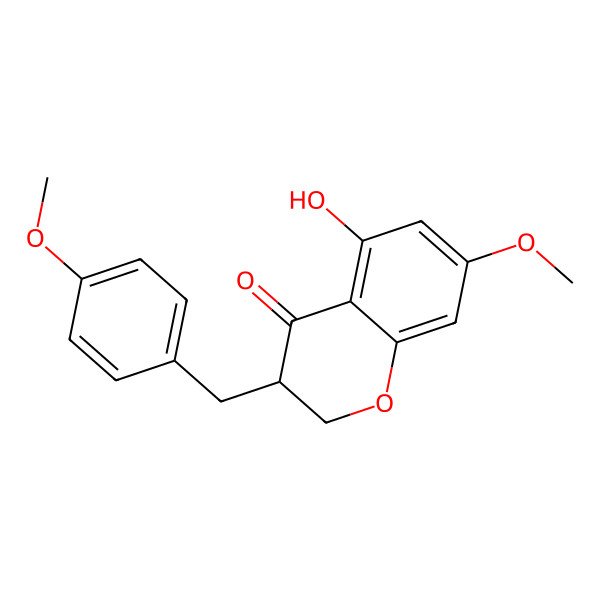 2D Structure of 5-Hydroxy-7-methoxy-3-[(4-methoxyphenyl)methyl]-2,3-dihydrochromen-4-one