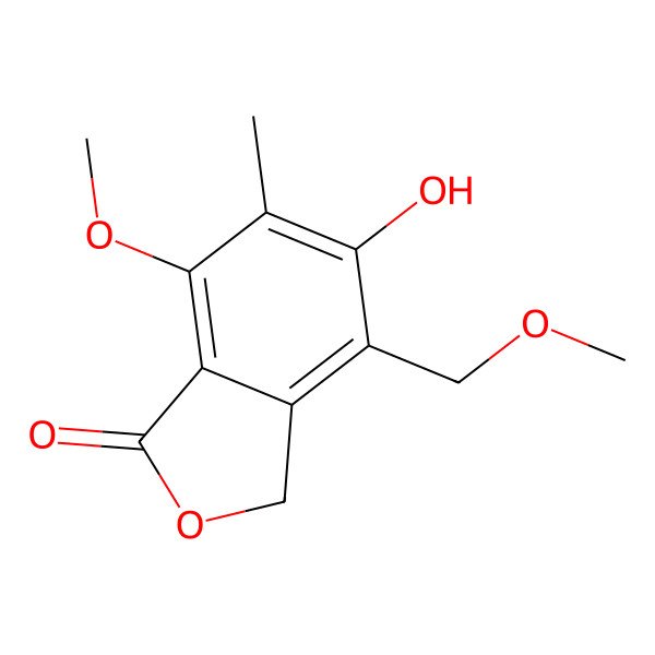 2D Structure of 5-Hydroxy-7-methoxy-4-(methoxymethyl)-6-methyl-1(3H)-isobenzofuranone