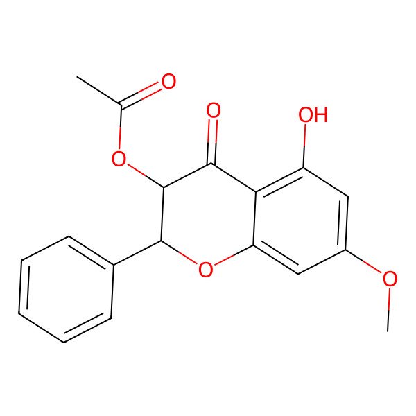 2D Structure of (5-Hydroxy-7-methoxy-4-oxo-2-phenyl-2,3-dihydrochromen-3-yl) acetate