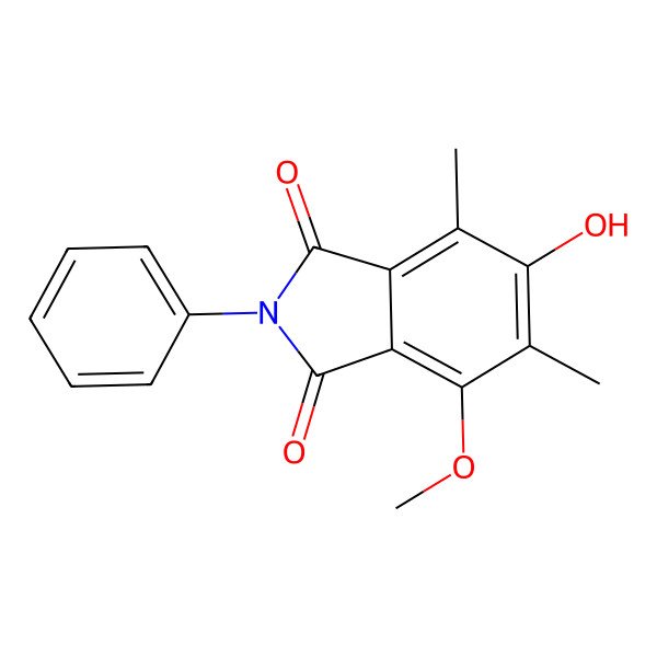 2D Structure of 5-Hydroxy-7-methoxy-4,6-dimethyl-2-phenylisoindoline-1,3-dione