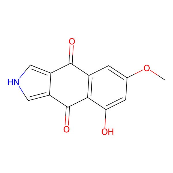 2D Structure of 5-Hydroxy-7-methoxy-4,9-dihydro-2H-benzo[f]isoindole-4,9-dione