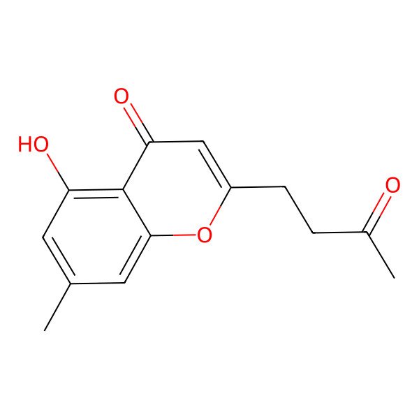 2D Structure of 5-Hydroxy-7-methyl-2-(3-oxobutyl)chromen-4-one