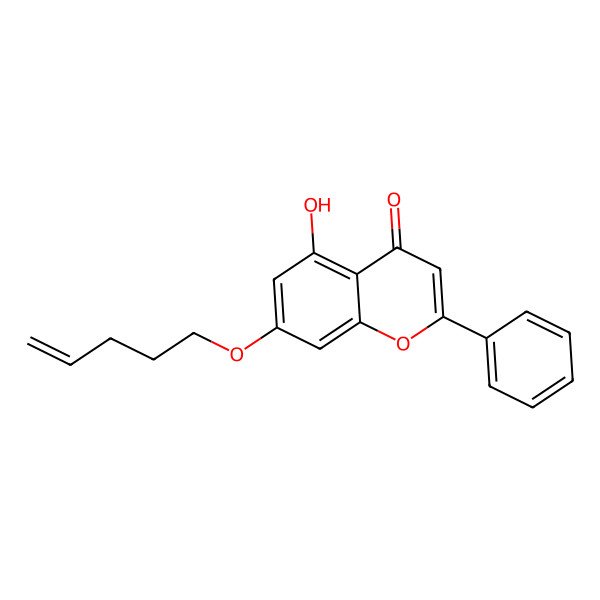 2D Structure of 5-Hydroxy-7-pent-4-enoxy-2-phenylchromen-4-one