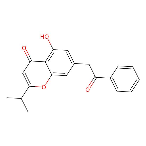 2D Structure of 5-Hydroxy-7-phenacyl-2-propan-2-ylchromen-4-one