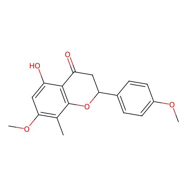 2D Structure of 5-Hydroxy-7,4'-dimethoxy-8-methylflavanone