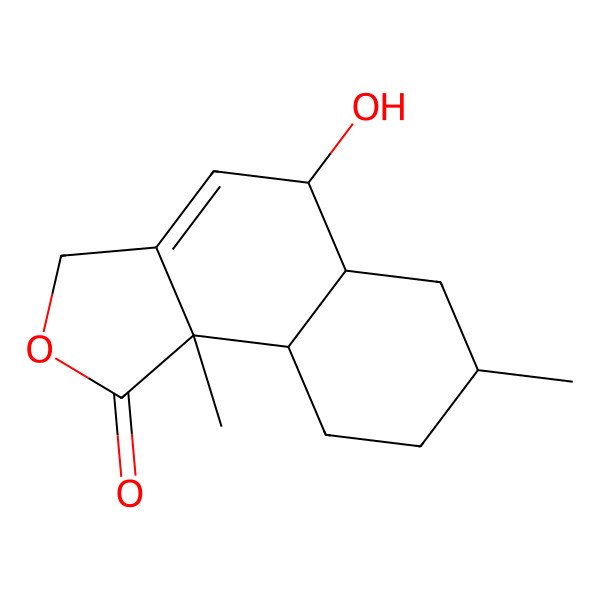 2D Structure of 5-Hydroxy-7,9b-dimethyl-3,5,5a,6,7,8,9,9a-octahydrobenzo[g][2]benzofuran-1-one