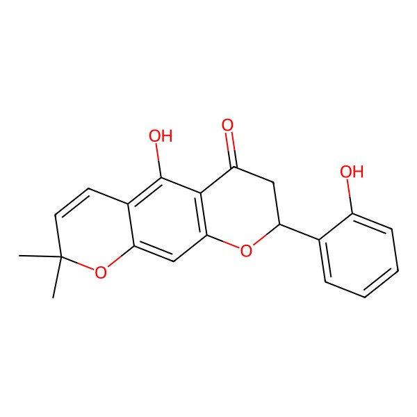 2D Structure of 5-Hydroxy-8-(2-hydroxyphenyl)-2,2-dimethyl-7,8-dihydropyrano[3,2-g]chromen-6-one