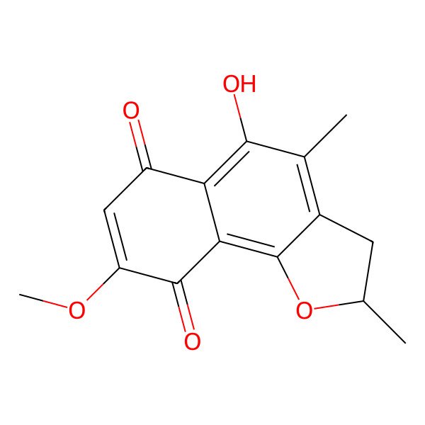 2D Structure of 5-Hydroxy-8-methoxy-2,4-dimethyl-2,3-dihydrobenzo[g]benzofuran-6,9-dione