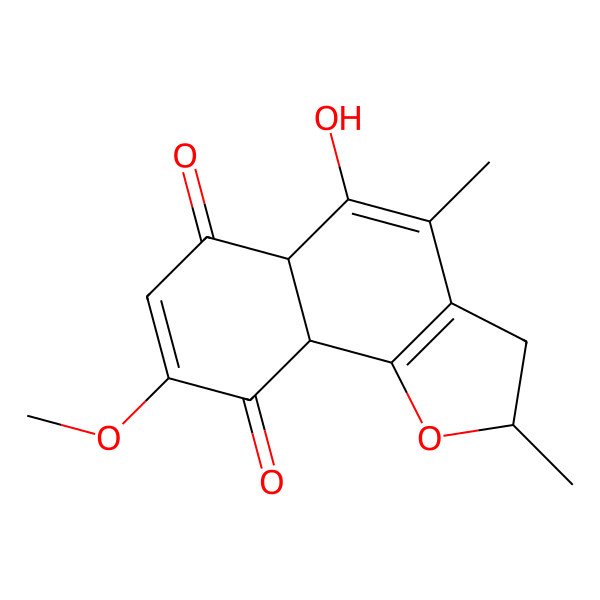2D Structure of 5-Hydroxy-8-methoxy-2,4-dimethyl-2,3,5a,9a-tetrahydrobenzo[g][1]benzofuran-6,9-dione