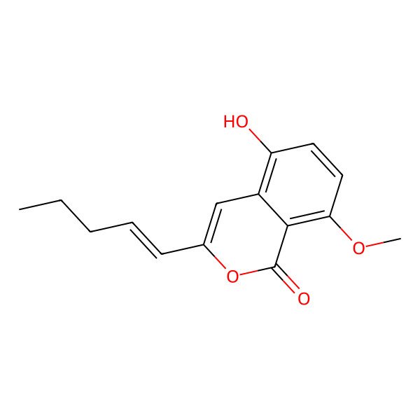 2D Structure of 5-Hydroxy-8-methoxy-3-[(E)-1-pentenyl]isocoumarin