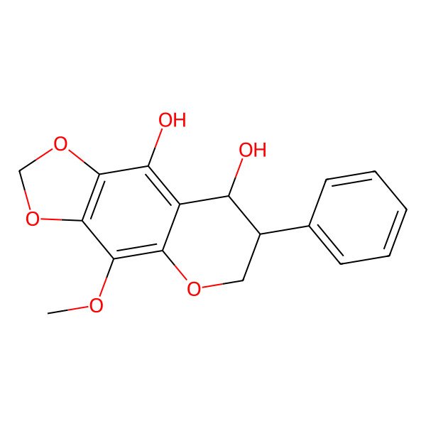 2D Structure of 5-Hydroxy-8-methoxy-6,7-methylenedioxyisoflavan-4-ol