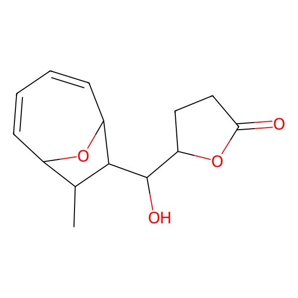 2D Structure of 5-[Hydroxy-(8-methyl-9-oxabicyclo[4.2.1]nona-2,4-dien-7-yl)methyl]oxolan-2-one