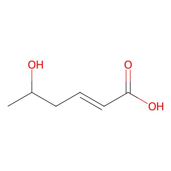 2D Structure of 5-Hydroxyhex-2-enoic acid