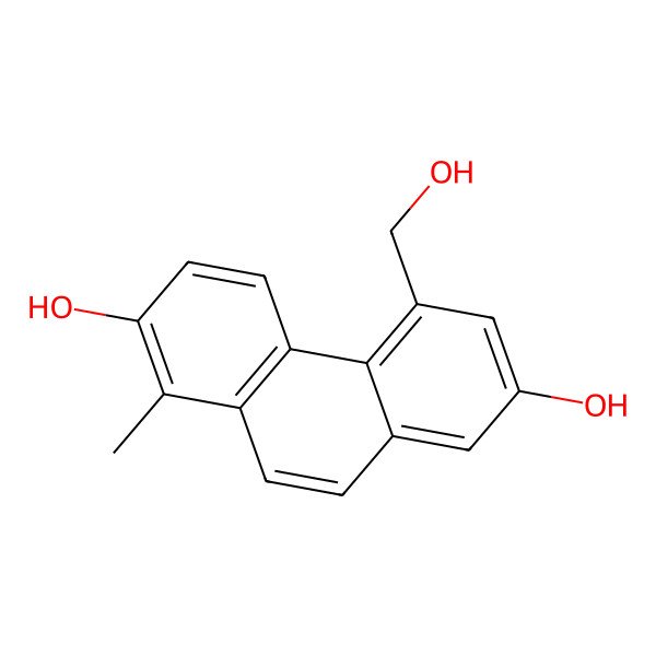 2D Structure of 5-(Hydroxymethyl)-1-methylphenanthrene-2,7-diol 2D Structure of 5-(Hydroxymethyl)-1-methylphenanthrene-2,7-diol