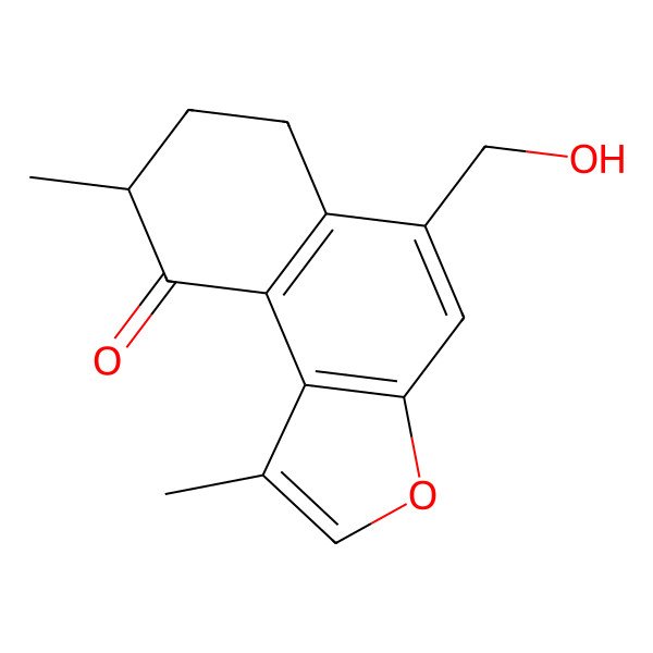 2D Structure of 5-(hydroxymethyl)-1,8-dimethyl-7,8-dihydro-6H-benzo[e][1]benzofuran-9-one