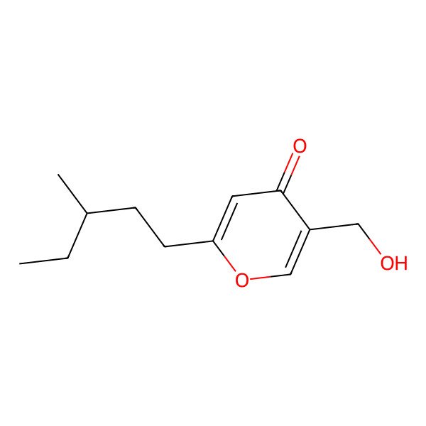 2D Structure of 5-(Hydroxymethyl)-2-(3-methylpentyl)pyran-4-one