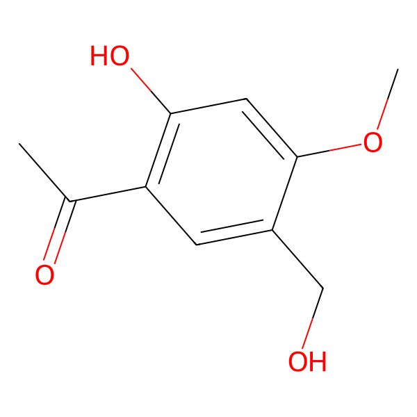 2D Structure of 5-Hydroxymethyl-2-hydroxy-4-methoxyphenylethanone