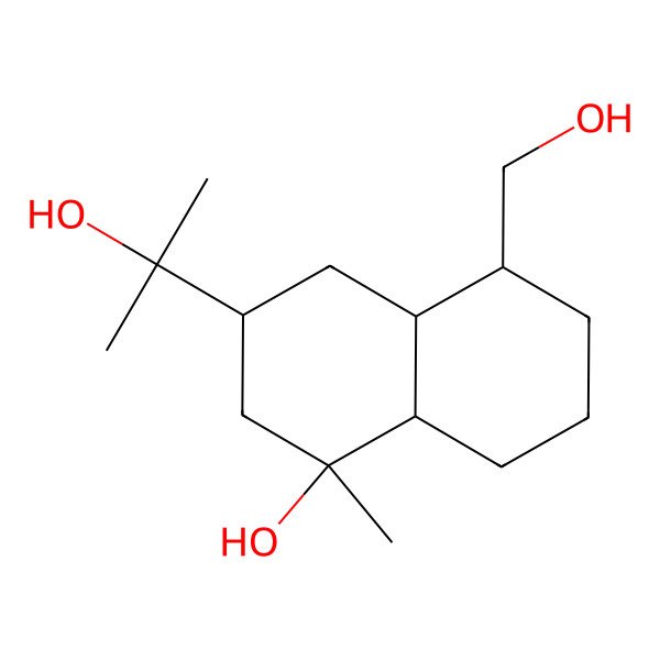 2D Structure of 5-(hydroxymethyl)-3-(2-hydroxypropan-2-yl)-1-methyl-3,4,4a,5,6,7,8,8a-octahydro-2H-naphthalen-1-ol