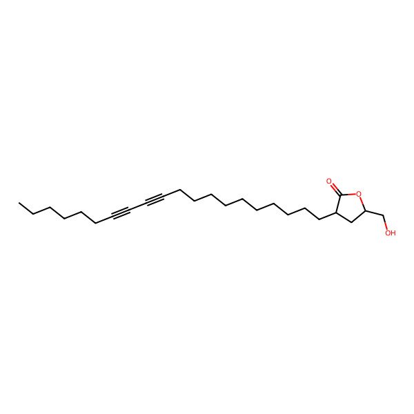 2D Structure of 5-(Hydroxymethyl)-3-icosa-11,13-diynyloxolan-2-one 2D Structure of 5-(Hydroxymethyl)-3-icosa-11,13-diynyloxolan-2-one