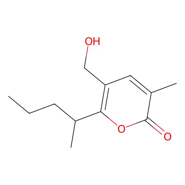 2D Structure of 5-(Hydroxymethyl)-3-methyl-6-pentan-2-ylpyran-2-one