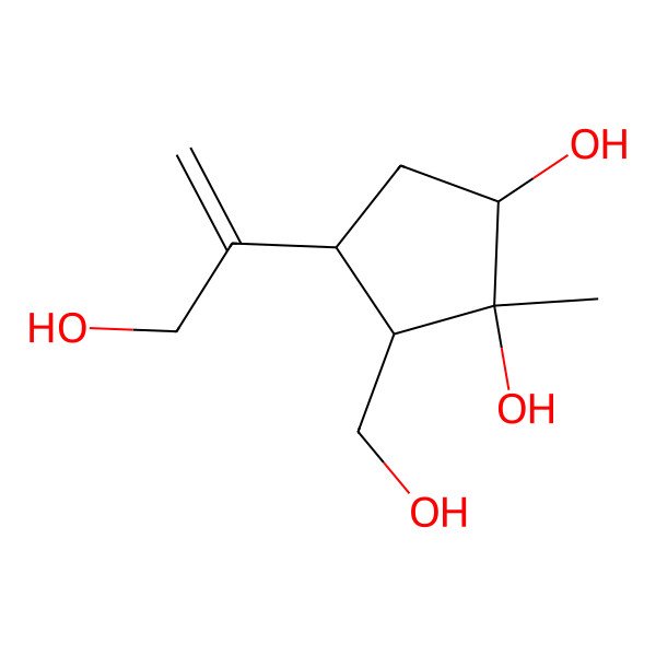 2D Structure of 5-(Hydroxymethyl)-4-(3-hydroxyprop-1-en-2-yl)-1-methylcyclopentane-1,2-diol