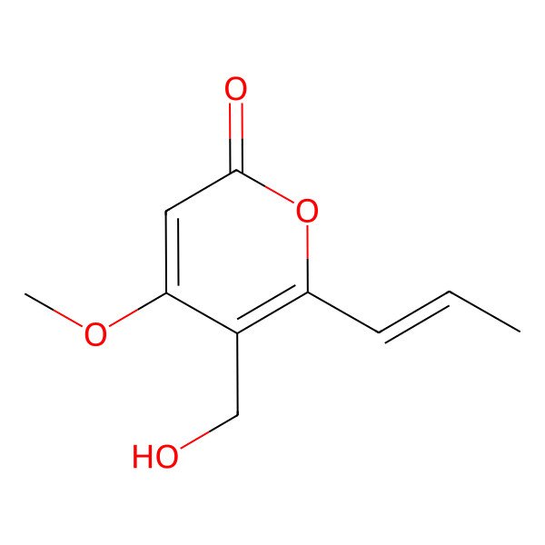 2D Structure of 5-(Hydroxymethyl)-4-methoxy-6-prop-1-enylpyran-2-one