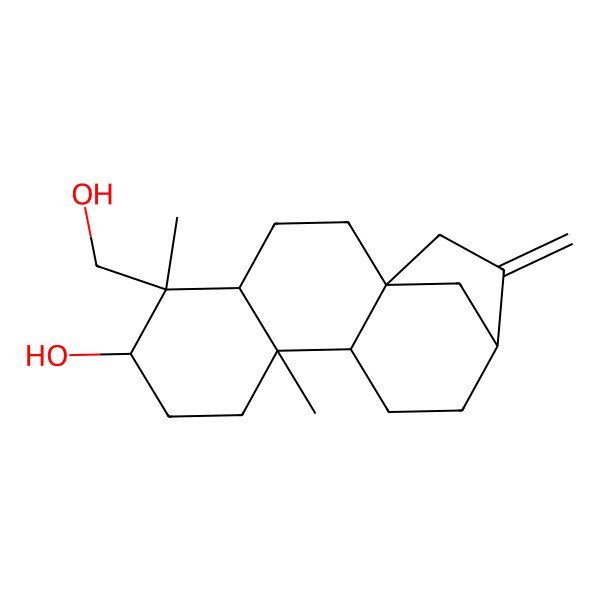 2D Structure of 5-(Hydroxymethyl)-5,9-dimethyl-14-methylidenetetracyclo[11.2.1.01,10.04,9]hexadecan-6-ol