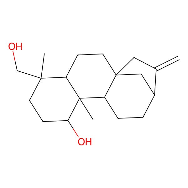 2D Structure of 5-(Hydroxymethyl)-5,9-dimethyl-14-methylidenetetracyclo[11.2.1.01,10.04,9]hexadecan-8-ol