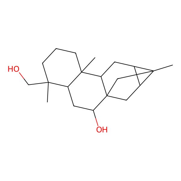 2D Structure of 5-(Hydroxymethyl)-5,9,13-trimethylpentacyclo[11.2.1.01,10.04,9.012,14]hexadecan-2-ol