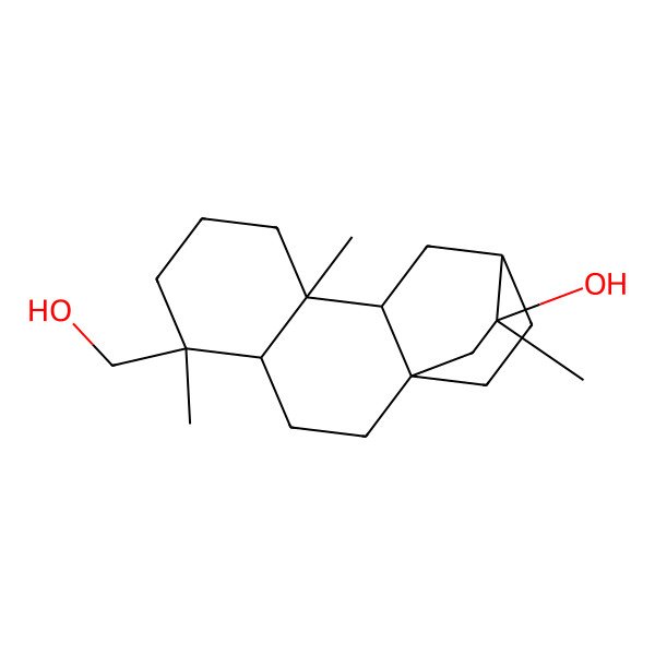 2D Structure of 5-(Hydroxymethyl)-5,9,13-trimethyltetracyclo[10.2.2.01,10.04,9]hexadecan-13-ol
