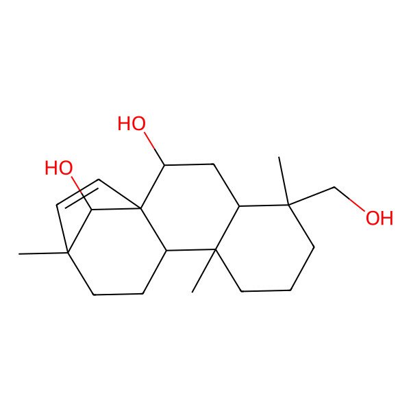 2D Structure of 5-(Hydroxymethyl)-5,9,13-trimethyltetracyclo[11.2.1.01,10.04,9]hexadec-14-ene-2,16-diol