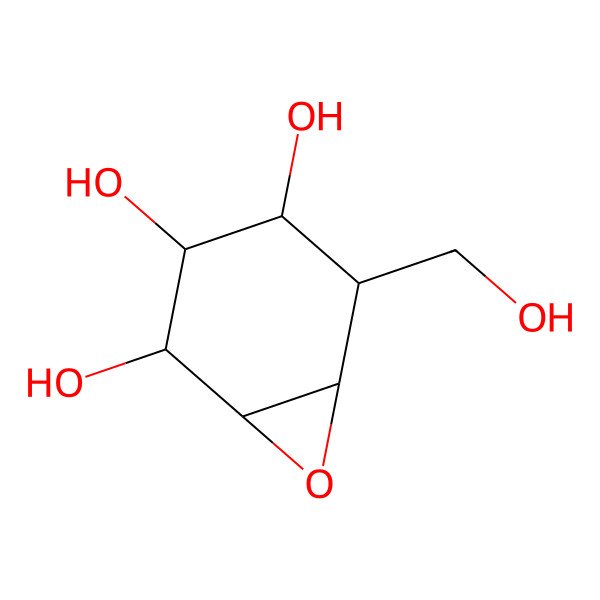 2D Structure of 5-(Hydroxymethyl)-7-oxabicyclo[4.1.0]heptane-2,3,4-triol