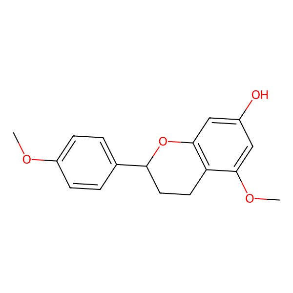 2D Structure of 5-methoxy-2-(4-methoxyphenyl)-3,4-dihydro-2H-chromen-7-ol 2D Structure of 5-methoxy-2-(4-methoxyphenyl)-3,4-dihydro-2H-chromen-7-ol