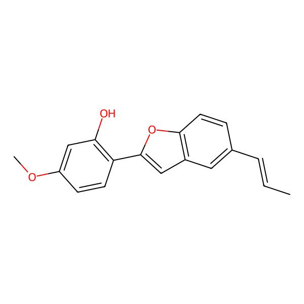 2D Structure of 5-Methoxy-2-(5-prop-1-enyl-1-benzofuran-2-yl)phenol